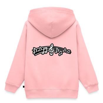 Clé de symbole de notes de musique - Sweat Premium à capuche enfant bio - rose - Dos - AI Model Kid Female (0cm)