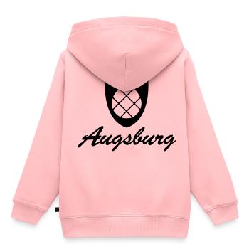 Augsburg Zirbelnuss Armoiries Noir - Sweat Premium à capuche enfant bio - rose - Dos - AI Model Kid Female (0cm)