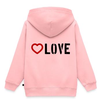 Liebe Herz - Kinder Premium Organic Hoodie - Rosa - Hinten - AI Model Kid Female (0cm)