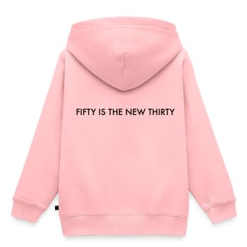 Fifty is the new thirty 50. Fünfzigster Geburtstag - Kinder Premium Organic Hoodie - Rosa - Hinten - AI Model Kid Female (0cm)