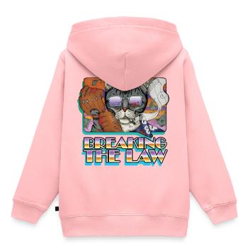 Verbrechen Katze in den Schatten - Abbremsen des Gesetzes - Kinder Premium Organic Hoodie - Rosa - Hinten - AI Model Kid Female (0cm)