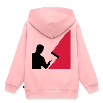 Peintres - Vecteur - Sweat Premium à capuche enfant bio - rose - Dos - AI Model Kid Female (0cm)