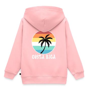 Costa Rica - Kinder Premium Organic Hoodie - Rosa - Hinten - AI Model Kid Female (0cm)