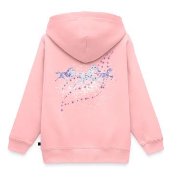 Chevaux dans le ciel étoilé - Sweat Premium à capuche enfant bio - rose - Dos - AI Model Kid Female (0cm)