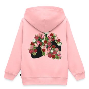Lunge | Rosen | Vintage | Festival - Kinder Premium Organic Hoodie - Rosa - Hinten - AI Model Kid Female (0cm)