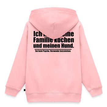 Ich mag meine Familie - keine Satzzeichen [black] - Kinder Premium Organic Hoodie - Rosa - Hinten - AI Model Kid Female (0cm)