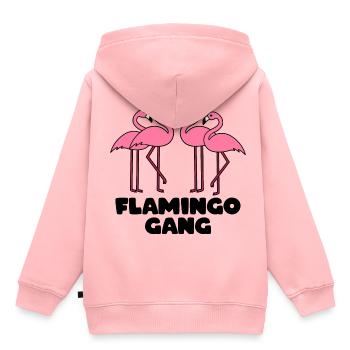 FLAMINGO GANG - Sweat Premium à capuche enfant bio - rose - Dos - AI Model Kid Female (0cm)