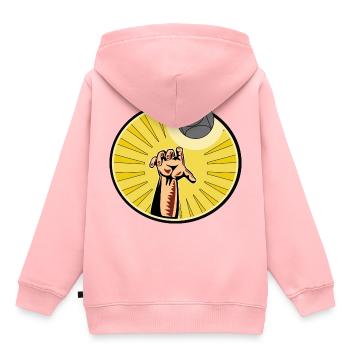 Boule hand avec boule boule - Sweat Premium à capuche enfant bio - rose - Dos - AI Model Kid Female (0cm)