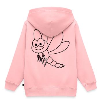 Drachenfliege libelle - Kinder Premium Organic Hoodie - Rosa - Hinten - AI Model Kid Female (0cm)