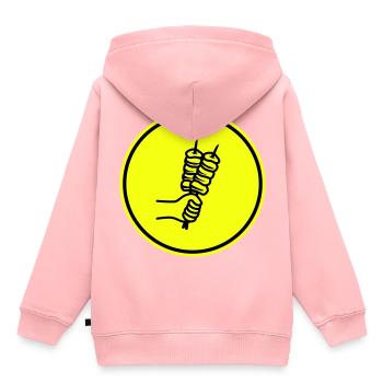 Spieß grill Icon - Kinder Premium Organic Hoodie - Rosa - Hinten - AI Model Kid Female (0cm)