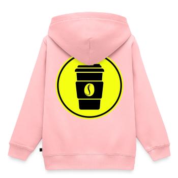 Symbole du café - Sweat Premium à capuche enfant bio - rose - Dos - AI Model Kid Female (0cm)
