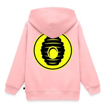 Abeille Icon miel - Sweat Premium à capuche enfant bio - rose - Dos - AI Model Kid Female (0cm)