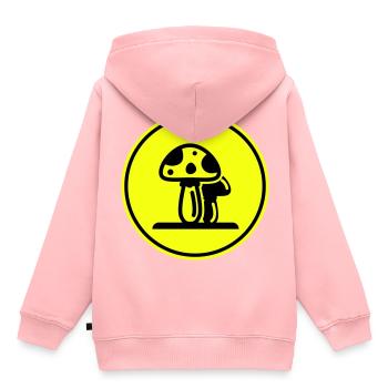 Symbole des champignons - Sweat Premium à capuche enfant bio - rose - Dos - AI Model Kid Female (0cm)