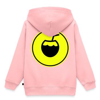 Icône de l’icône de la noix de - Sweat Premium à capuche enfant bio - rose - Dos - AI Model Kid Female (0cm)
