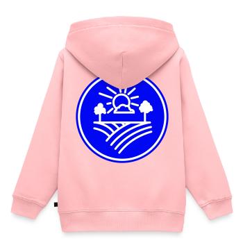 Farm Landwirt - Kinder Premium Organic Hoodie - Rosa - Hinten - AI Model Kid Female (0cm)