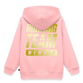 Équipe de course à pied - Sweat Premium à capuche enfant bio - rose - Dos - AI Model Kid Female (0cm)