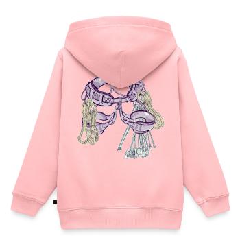 Matériel d’escalade traditionnel et harnais - Sweat Premium à capuche enfant bio - rose - Dos - AI Model Kid Female (0cm)