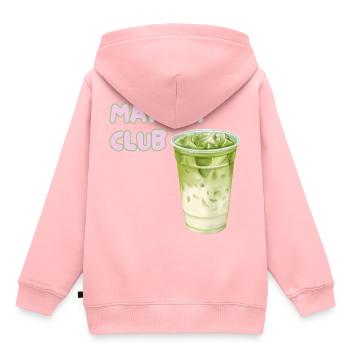Matcha Club Latte Graphic - Kids Premium Organic Hoodie - rose - Back - AI Model Kid Female (0cm)