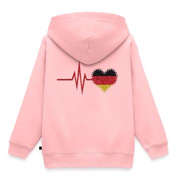 Mein Herz schlägt für Deutschland - deutsch Heimat - Kinder Premium Organic Hoodie - Rosa - Hinten - AI Model Kid Female (0cm)