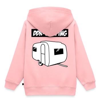 DDR-Camping QEK Junior - Kinder Premium Organic Hoodie - Rosa - Hinten - AI Model Kid Female (0cm)