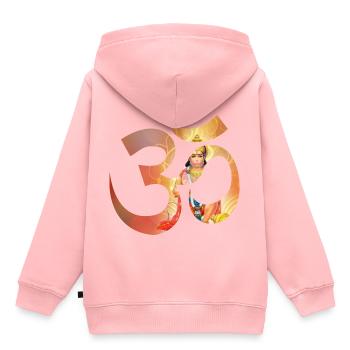 Om Hanuman bunt - Kinder Premium Organic Hoodie - Rosa - Hinten - AI Model Kid Female (0cm)