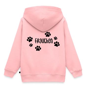 Frauchen Hundehalter Partnerdesign - Kinder Premium Organic Hoodie - Rosa - Hinten - AI Model Kid Female (0cm)