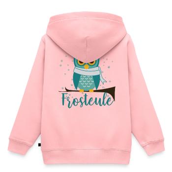Frosteule süss kalt frost Eule - Kinder Premium Organic Hoodie - Rosa - Hinten - AI Model Kid Female (0cm)