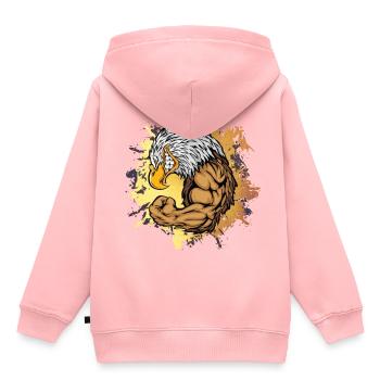 Eagle Fitness Biceps Strong No Pain sans gain - Sweat Premium à capuche enfant bio - rose - Dos - AI Model Kid Female (0cm)
