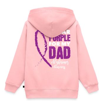 Alzheimer Purple - Kinder Premium Organic Hoodie - Rosa - Hinten - AI Model Kid Female (0cm)