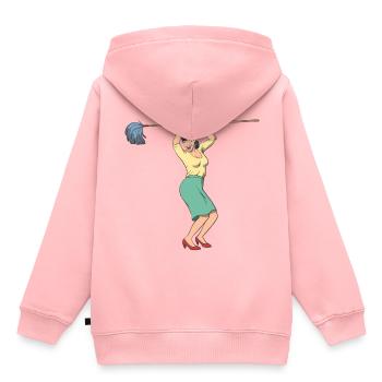 Putzfrau mit Reinigungmittel Vintage - Kinder Premium Organic Hoodie - Rosa - Hinten - AI Model Kid Female (0cm)