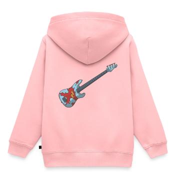 Bass Gitarre E-Bass - Kinder Premium Organic Hoodie - Rosa - Hinten - AI Model Kid Female (0cm)