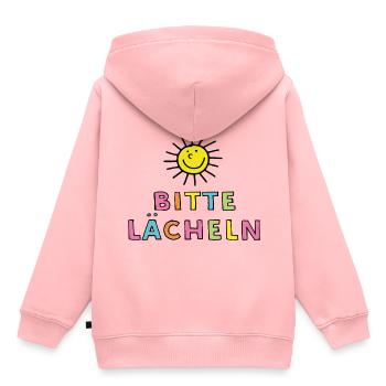 Bitte lächeln - Kinder Premium Organic Hoodie - Rosa - Hinten - AI Model Kid Female (0cm)