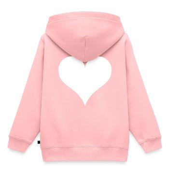 Herz Weiß - Kinder Premium Organic Hoodie - Rosa - Hinten - AI Model Kid Female (0cm)