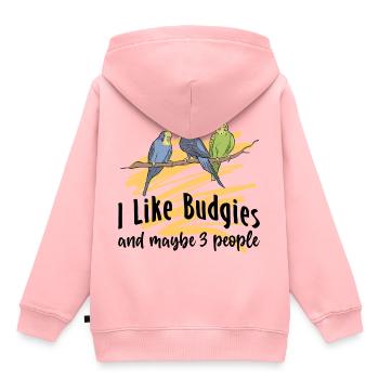 Wellensittich - Kinder Premium Organic Hoodie - Rosa - Hinten - AI Model Kid Female (0cm)