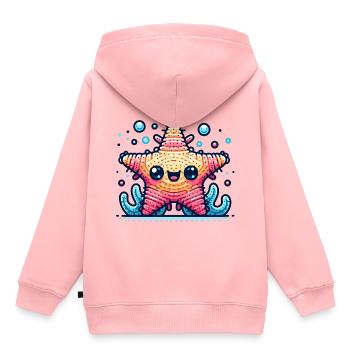 Amigurumi star plongeant dans l’eau - Sweat Premium à capuche enfant bio - rose - Dos - AI Model Kid Female (0cm)
