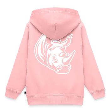 Nashorn Kopf - Kinder Premium Organic Hoodie - Rosa - Hinten - AI Model Kid Female (0cm)