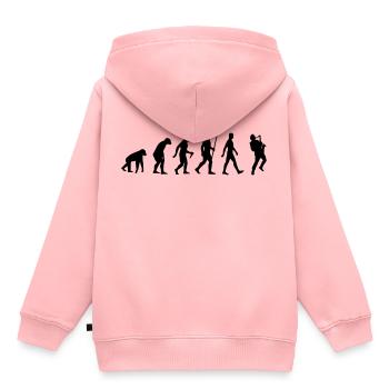 Saxophon, Saxophone, Musik, Instrument, Evolution - Kinder Premium Organic Hoodie - Rosa - Hinten - AI Model Kid Female (0cm)
