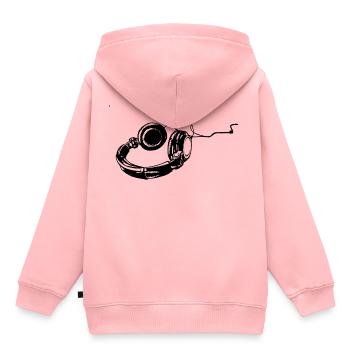 Kopfhörer - Kinder Premium Organic Hoodie - Rosa - Hinten - AI Model Kid Female (0cm)