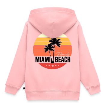 Miami Beach - Kinder Premium Organic Hoodie - Rosa - Hinten - AI Model Kid Female (0cm)