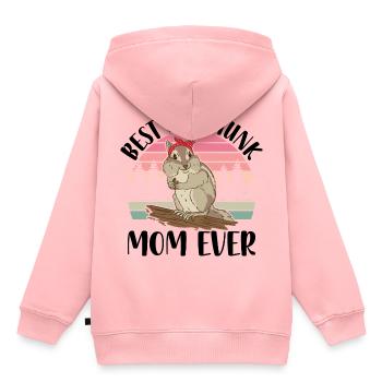 Streifenhörnchen - Kinder Premium Organic Hoodie - Rosa - Hinten - AI Model Kid Female (0cm)