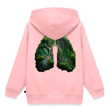 L’homme a besoin de la jungle comme d’un poumon vert - Sweat Premium à capuche enfant bio - rose - Dos - AI Model Kid Female (0cm)