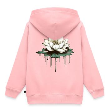 Lotusblüte - Kinder Premium Organic Hoodie - Rosa - Hinten - AI Model Kid Female (0cm)