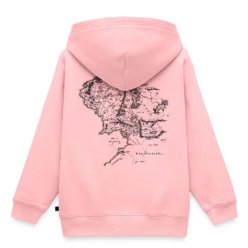 Der Herr Der Ringe Rückenprint Mittelerde-Karte - Kinder Premium Organic Hoodie - Rosa - Hinten - AI Model Kid Female (0cm)
