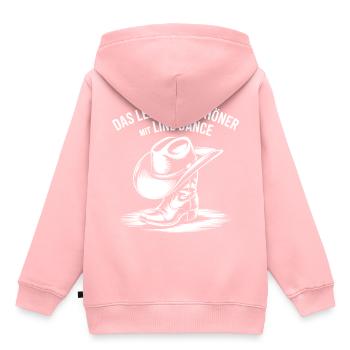 Das Leben ist schöner mit Line Dance - Kinder Premium Organic Hoodie - Rosa - Hinten - AI Model Kid Female (0cm)