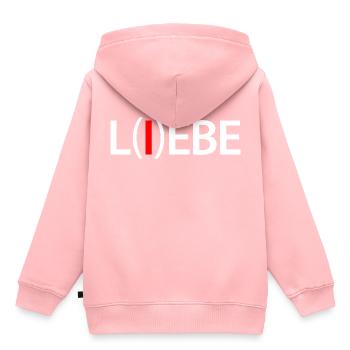 Liebe lebe - Lebe die Liebe - Kinder Premium Organic Hoodie - Rosa - Hinten - AI Model Kid Female (0cm)