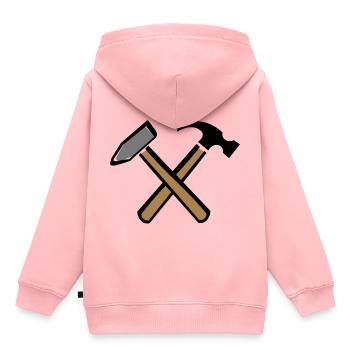 Outil outil marteau - Sweat Premium à capuche enfant bio - rose - Dos - AI Model Kid Female (0cm)
