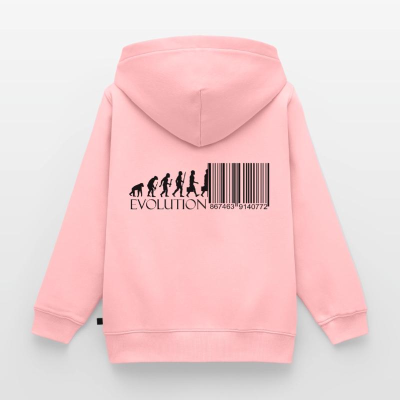 Evolution Barcode Digitalisierung Kinder Premium Organic Hoodie