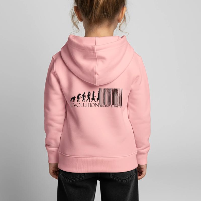 Evolution Barcode Digitalisierung Kinder Premium Organic Hoodie