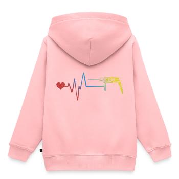 Bohrmaschine Puls Herzschlag - Kinder Premium Organic Hoodie - Rosa - Hinten - AI Model Kid Female (0cm)