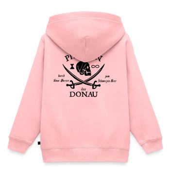 Piraten der Donau - Kinder Premium Organic Hoodie - Rosa - Hinten - AI Model Kid Female (0cm)